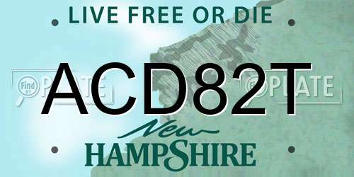 ACD82T New Hampshire License Plate