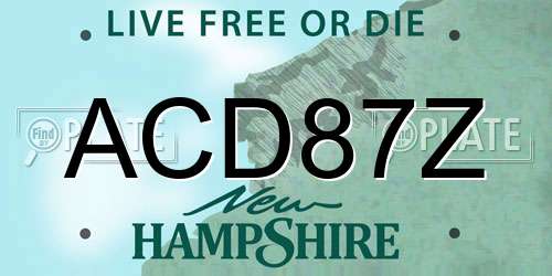 ACD87Z New Hampshire License Plate