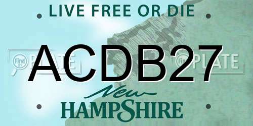 ACDB27 New Hampshire License Plate