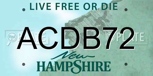 ACDB72 New Hampshire License Plate