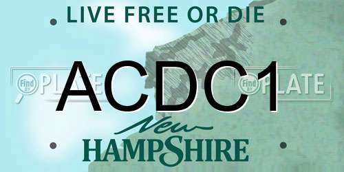 ACDC1 New Hampshire License Plate
