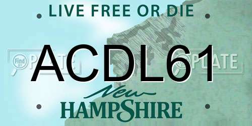 ACDL61 New Hampshire License Plate