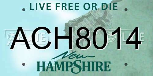 ACH8014 New Hampshire License Plate