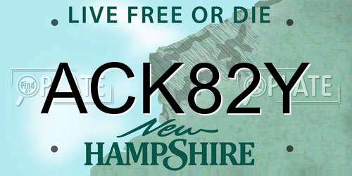ACK82Y New Hampshire License Plate