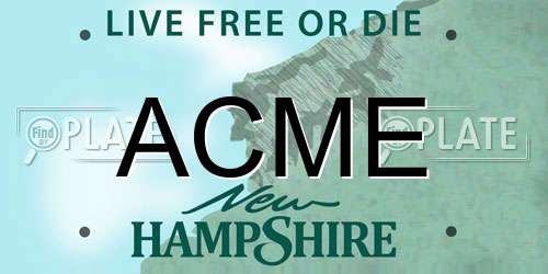 ACME New Hampshire License Plate