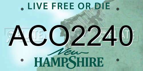 ACO2240 New Hampshire License Plate