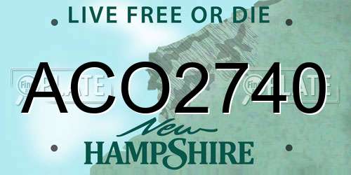 ACO2740 New Hampshire License Plate