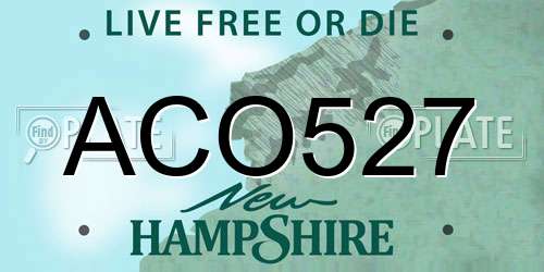 ACO527 New Hampshire License Plate
