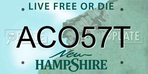 ACO57T New Hampshire License Plate