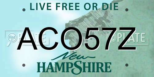 ACO57Z New Hampshire License Plate
