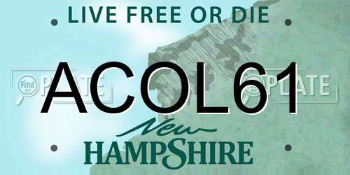 ACOL61 New Hampshire License Plate
