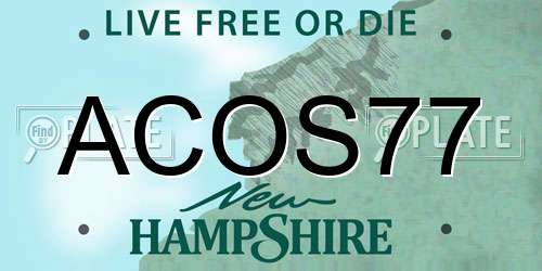 ACOS77 New Hampshire License Plate