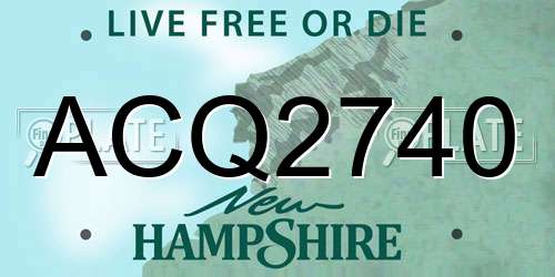 ACQ2740 New Hampshire License Plate
