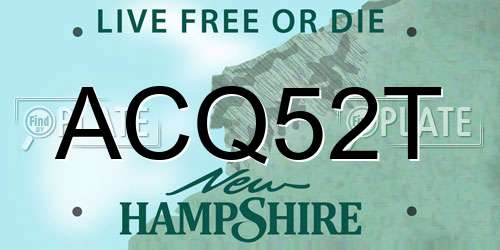 ACQ52T New Hampshire License Plate
