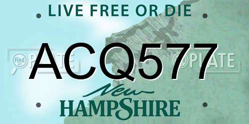 ACQ577 New Hampshire License Plate