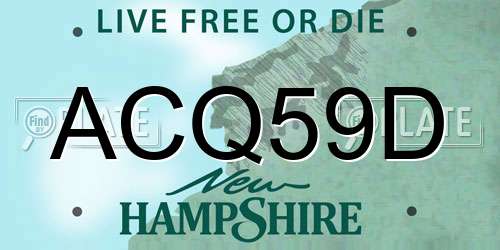 ACQ59D New Hampshire License Plate
