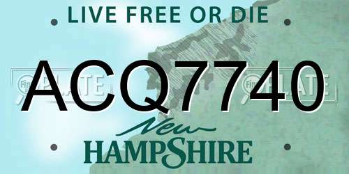 ACQ7740 New Hampshire License Plate