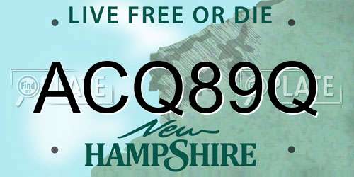 ACQ89Q New Hampshire License Plate
