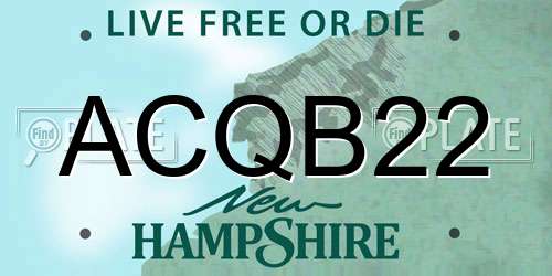 ACQB22 New Hampshire License Plate