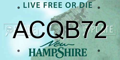 ACQB72 New Hampshire License Plate