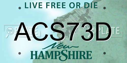 ACS73D New Hampshire License Plate