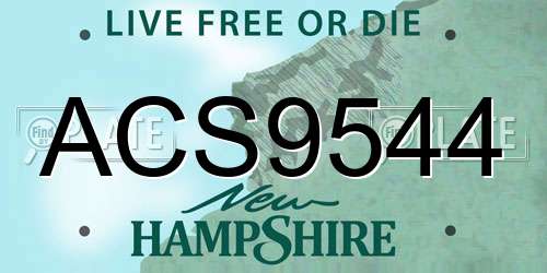 ACS9544 New Hampshire License Plate