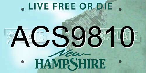 ACS9810 New Hampshire License Plate