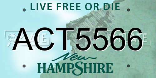 ACT5566 New Hampshire License Plate