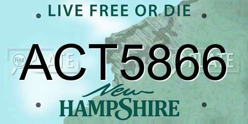 ACT5866 New Hampshire License Plate