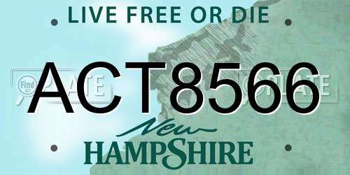 ACT8566 New Hampshire License Plate