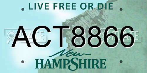 ACT8866 New Hampshire License Plate