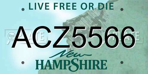 ACZ5566 New Hampshire License Plate