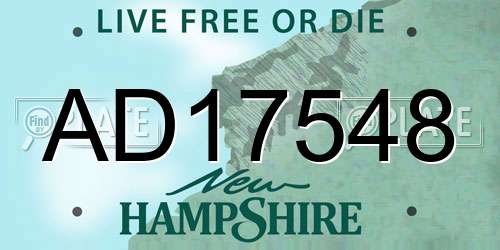 AD17548 New Hampshire License Plate