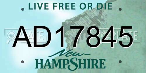 AD17845 New Hampshire License Plate