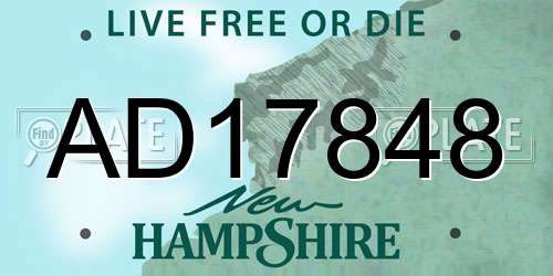 AD17848 New Hampshire License Plate