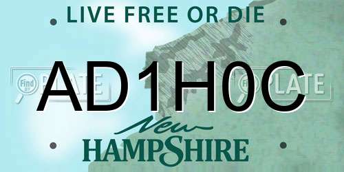 AD1H0C New Hampshire License Plate