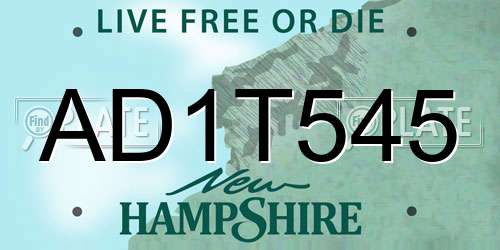 AD1T545 New Hampshire License Plate