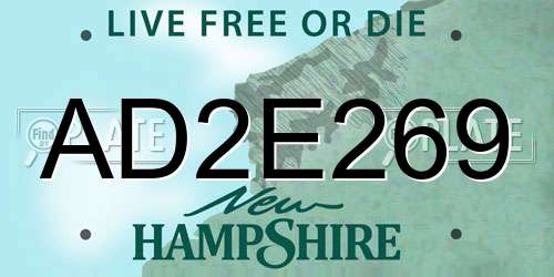 AD2E269 New Hampshire License Plate