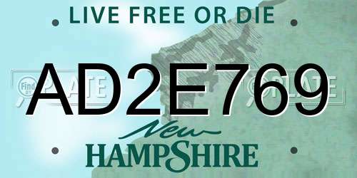 AD2E769 New Hampshire License Plate