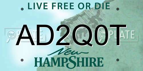 AD2Q0T New Hampshire License Plate