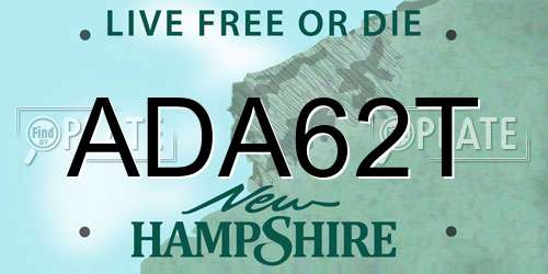 ADA62T New Hampshire License Plate