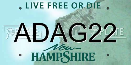 ADAG22 New Hampshire License Plate