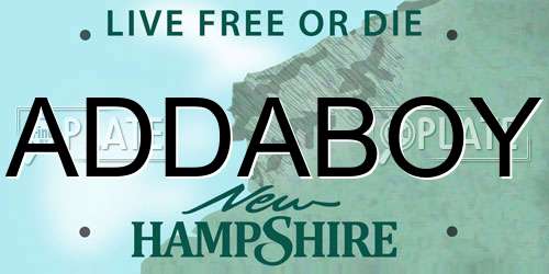 ADDABOY New Hampshire License Plate