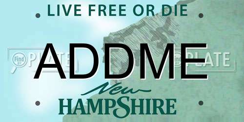 ADDME New Hampshire License Plate