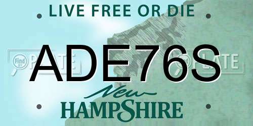 ADE76S New Hampshire License Plate