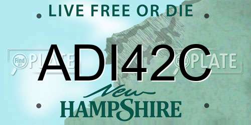 ADI42C New Hampshire License Plate