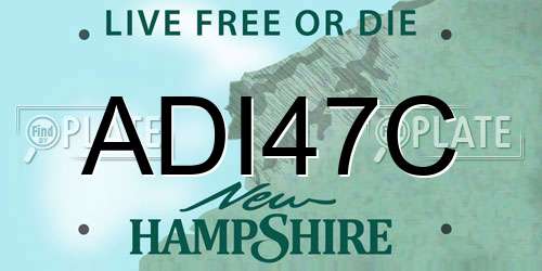 ADI47C New Hampshire License Plate
