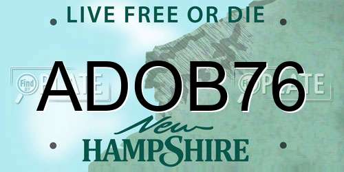 ADOB76 New Hampshire License Plate