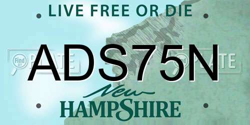 ADS75N New Hampshire License Plate