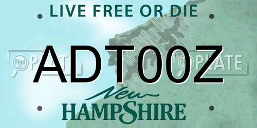 ADT00Z New Hampshire License Plate